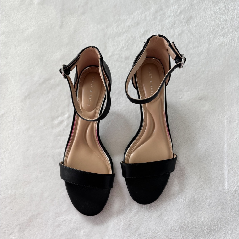 Kelly & Katie Black Ankle Strap Low Heel Sandals Size 8M – New - Picture 4 of 7